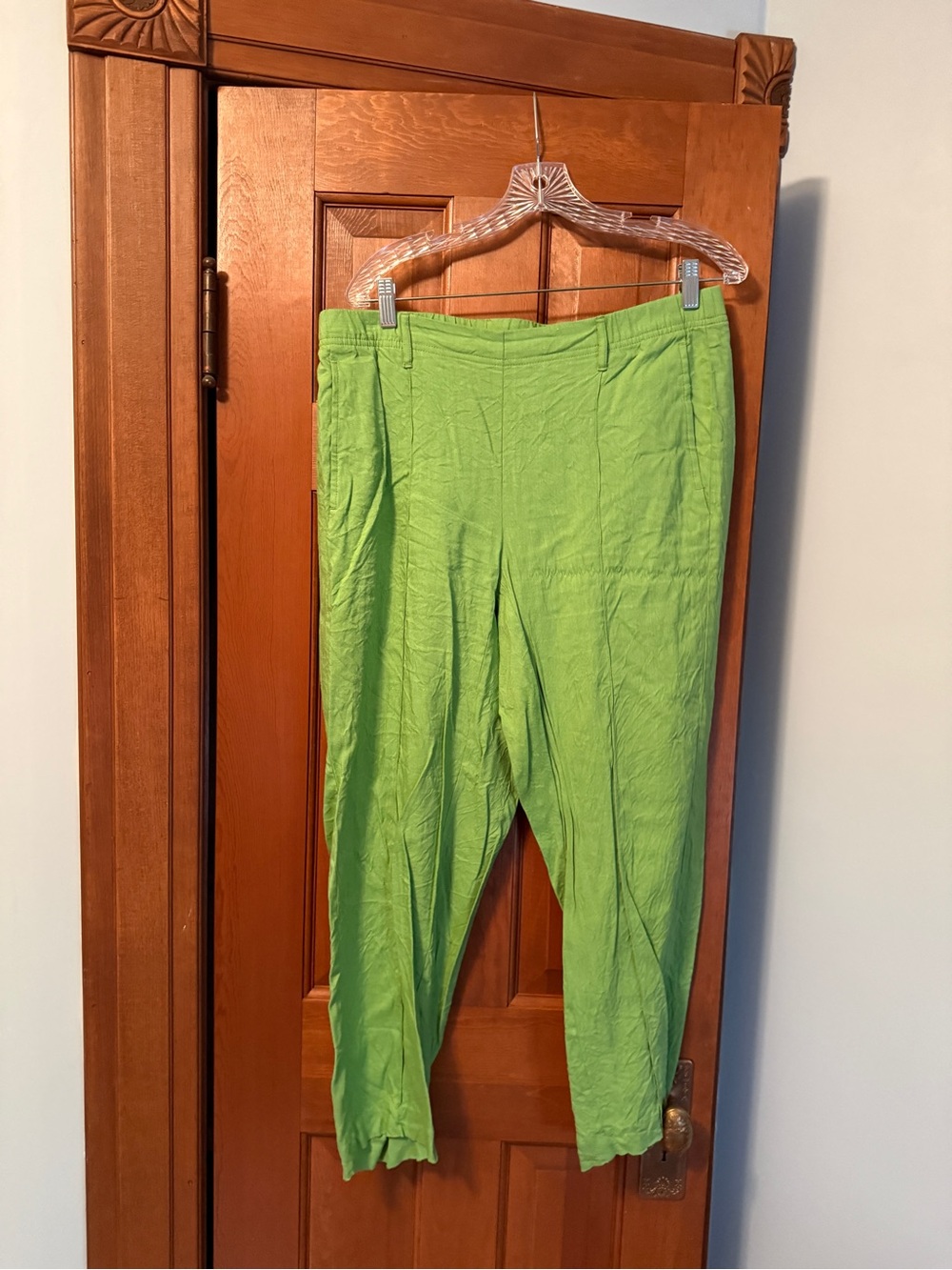 J. Jill Bright Lime Pull-On Cropped Pants